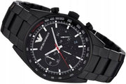 Emporio Armani Sigma Chronograph Black Dial Black Steel Strap Watch for Men - AR6094