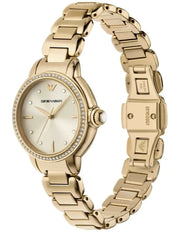 Emporio Armani Mia Crystals Gold Dial Gold Steel Strap Watch for Women - AR11609