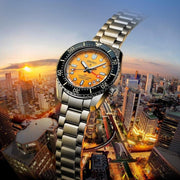 Seiko Prospex The Night of Siam Limited Edition Yellow Dial Silver Steel Strap Watch for Men - SPB487J1