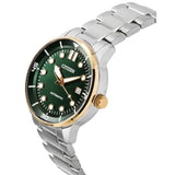 Citizen Mechanical Automatic Green Dial Silver Steel Strap Watch for Men - NJ0196-80X