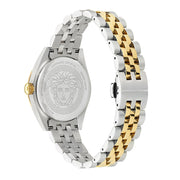 Versace V-Code Analog Green Dial Two Tone Steel Strap Watch for Women - VE8I00424