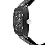 Philipp Plein The Skeleton Black Dial Black Silicone Strap Watch for Men - PWVBA0423