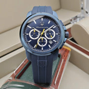 Maserati Successo Chronograph Blue Dial Blue Rubber Strap Watch for Men - R8871621044