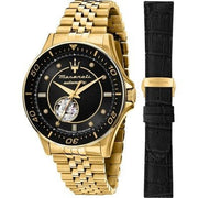 Maserati SFIDA Special Edition Automatic Black Dial Gold Steel Strap Watch for Men - R8823140012