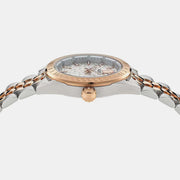 Versace V-Code Analog White Dial Two Tone Steel Strap Watch for Women - VE8I00624