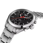 Tissot PR 100 Vuelta Chronograph Black Dial Silver Steel Strap Watch for Men - T150.417.11.051.01
