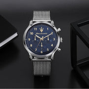 Maserati Epoca Limited Edition Chronograph Blue Dial Silver Mesh Strap Watch for Men - R8873618022