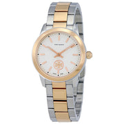 Tory Burch Collins White Dial Two Tone Steel Strap Watch for Women - TBW1305