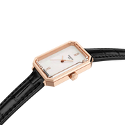 Tissot SRV White Mother of Pearl Dial Black Leather Strap Watch for Women - T160.110.36.113.00
