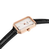 Tissot SRV White Mother of Pearl Dial Black Leather Strap Watch for Women - T160.110.36.113.00