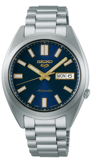 Seiko 5 Sports Automatic Blue Dial Silver Steel Strap Watch for Men - SRPL55K1