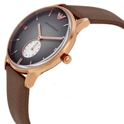 Emporio Armani Gianni Gray Dial Brown Leather Strap Watch for Men - AR1723