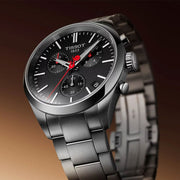Tissot PR 100 Vuelta Chronograph Black Dial Silver Steel Strap Watch for Men - T150.417.11.051.01