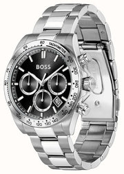 Hugo Boss Hero 2.0 Chronograph Black Dial Silver Steel Strap Watch for Men - 1514267
