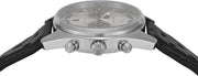 Emporio Armani Racer Chronograph Silver Dial Black Leather Strap Watch for Men - AR11677