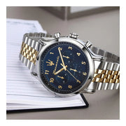 Maserati Epoca Chronograph Blue Dial Two Tone Steel Strap Watch for Men - R8873618030