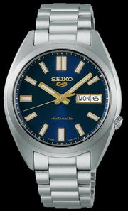 Seiko 5 Sports Automatic Blue Dial Silver Steel Strap Watch for Men - SRPL55K1