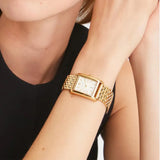 Tory Burch Eleanor White Dial Gold Steel Strap Watch for Women - TBW1060