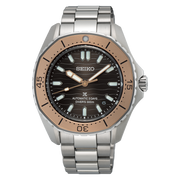 Seiko Prospex Polygonal Sea Diver Automatic Black Dial Silver Steel Strap Watch for Men - SPB485J1
