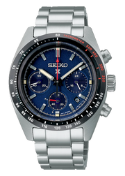 Seiko Prospex Speedtimer Solar Chronograph Blue Dial Silver Steel Strap Watch for Men - SSC815