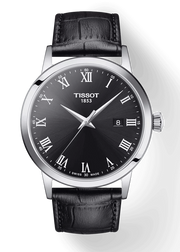 Tissot T Classic Dream Quartz Black Dial Black Leather Strap Watch for Men - T129.410.16.053.00
