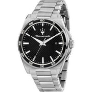 Maserati Velocità Date Black Dial Silver Steel Strap Watch for Men - R8853152002