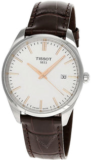 Tissot PR 100 Quartz Silver Dial Black Leather Strap Watch for Men - T150.410.16.031.00