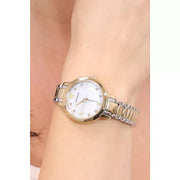 Emporio Armani Cleo Three Hand Mother of Pearl Dial Two Tone Steel Strap Watch for Women - AR11513