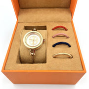 Tory Burch Riva Rose Gold Dial Rose Gold Steel Strap Watch for Women - TBW4037