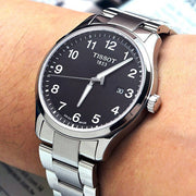 Tissot T-Sport Gent XL Black Dial Silver Steel Strap Watch for Men - T116.410.11.057.00