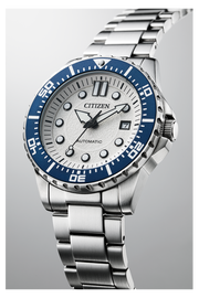 Citizen Mechanical Automatic White Dial Silver Steel Strap Watch for Men - NJ0171-81A