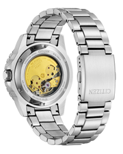 Citizen Mechanical Automatic Blue Dial Silver Steel Strap Watch for Men - NJ0178-81M