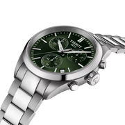 Tissot PR 100 Chronograph Green Dial Silver Steel Strap Watch for Men - T150.417.11.091.00