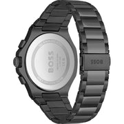 Hugo Boss Taper Chronograph Black Dial Black Steel Strap Watch for Men - 1514088