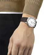 Tissot T Classic Dream Quartz White Dial Brown Leather Strap Watch for Men - T129.410.16.013.00