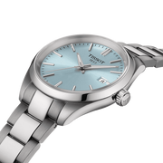 Tissot PR 100 Ice Blue Dial Silver Steel Strap Watch for Women - T150.210.11.351.00