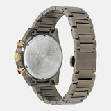Versace Greca Dome Chronograph Black Dial Grey Steel Strap Watch for Men - VE6K00623