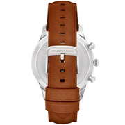 Emporio Armani Beta Chronograph Green Dial Brown Leather Strap Watch for Men - AR1941