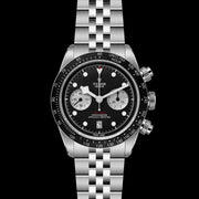 Tudor Black Bay Chrono Black Dial Silver Steel Strap Watch for Men - M79360N-0013