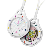 Swatch x AP Royal Pop White Dial White Leather Strap Watch for Men - Huit Blanc
