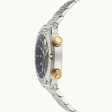 Versace Greca Logo Diver Quartz Black Dial Two Tone Steel Strap Watch for Men - VE8G00424