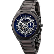 Maserati Stile Skeleton Chronograph Blue Dial Grey Steel Strap Watch for Men - R8873642012