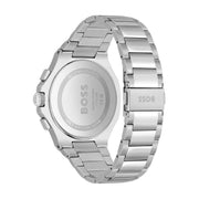 Hugo Boss Taper Chronograph White Dial Silver Steel Strap Watch for Men - 1514087