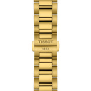 Tissot PR 100 Chronograph White Dial Gold Steel Strap Watch for Men - T150.417.33.031.00