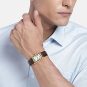 Emporio Armani Gino White Dial Brown Leather Strap Watch for Men - AR11665