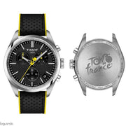 Tissot PR 100 Tour De France Chronograph Black Dial Silver Steel Strap Watch for Men - T150.417.11.051.00