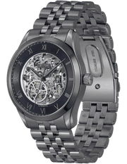 Hugo Boss Principle Skeleton Blue Dial Grey Steel Strap Watch for Men - 1514254