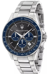 Maserati SFIDA Limited Edition Chronograph Grey Dial Silver Steel Strap Watch for Men - R8873640018