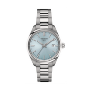 Tissot PR 100 Ice Blue Dial Silver Steel Strap Watch for Women - T150.210.11.351.00