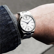 Citizen Tsuyosa Automatic White Dial Silver Steel Strap Watch for Men - NJ0159-86A